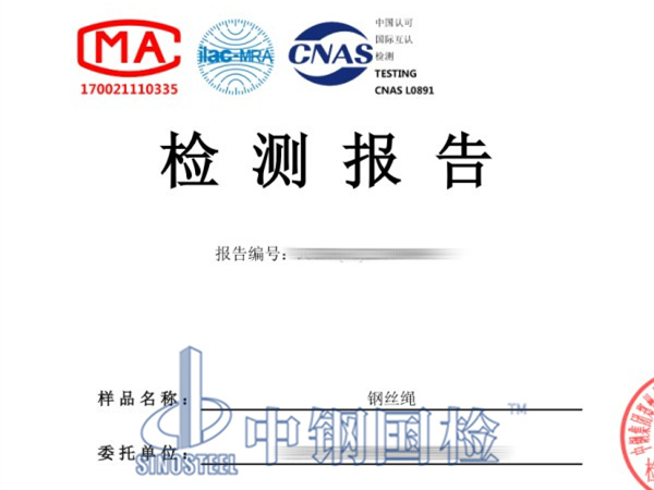 鋼絲繩拉力檢測報告